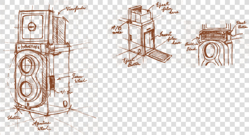 Transparent Polaroid Outline Png   Tlr Camera Drawings  Png DownloadTransparent PNG