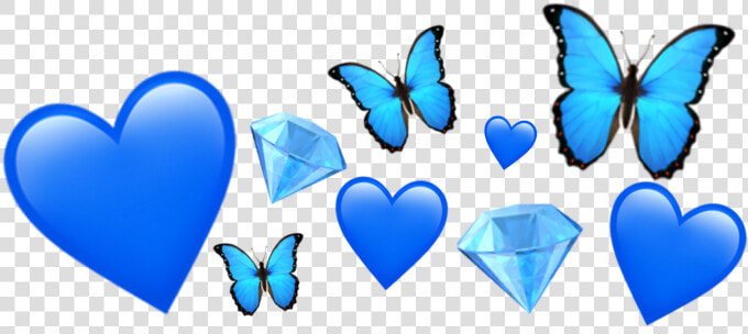  emoji  iphone  blue  aesthetic  tumblr  crown  heart   Heart  HD Png DownloadTransparent PNG