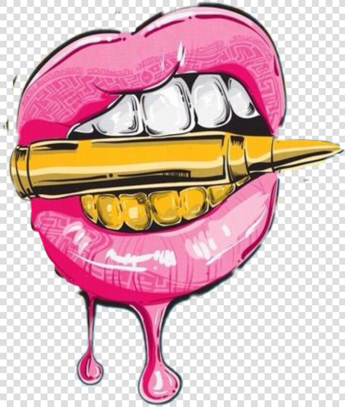 Lips With Bullet Drawing Clipart   Png Download   Pink Lips With Bullet  Transparent PngTransparent PNG