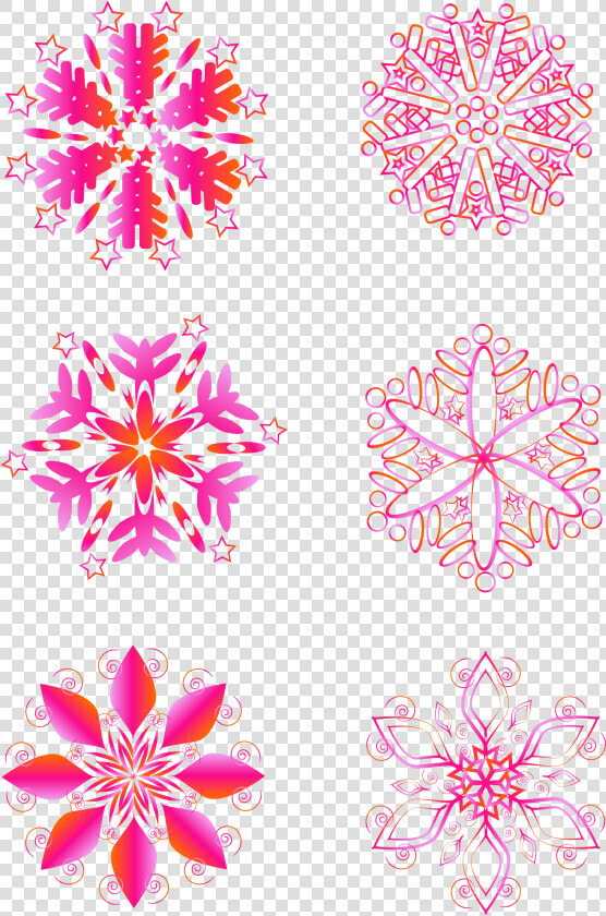 Pink Snowflake Winter Elements Gradient Png And Vector   Easy Flower Geometric Design  Transparent PngTransparent PNG