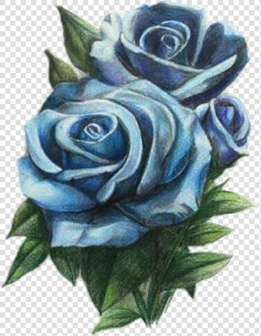  blue  rose  aesthetic  kawaii  goth  sticker  green   Blue Rose  HD Png DownloadTransparent PNG