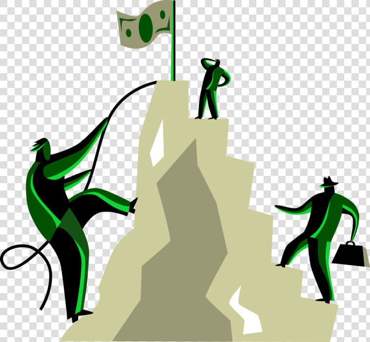 Vector Illustration Of Business Associates Climb Mountain   Climbing Mountain Clip Art  HD Png DownloadTransparent PNG