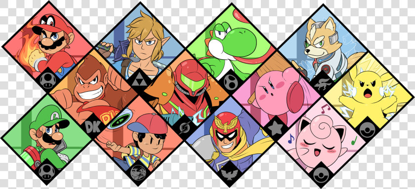 Smash 64drawing All The Smash Fighters In The Series  HD Png DownloadTransparent PNG