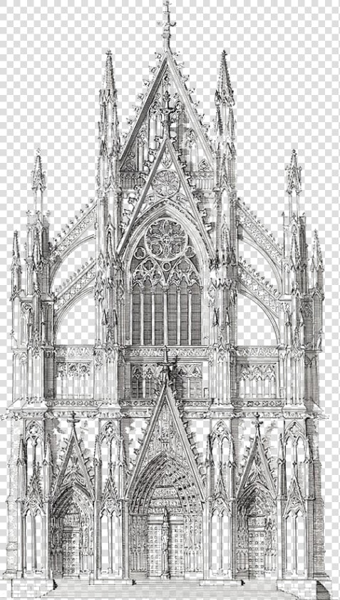 Catholic Drawing Gothic Church   Cathedral Architecture Drawing  HD Png DownloadTransparent PNG