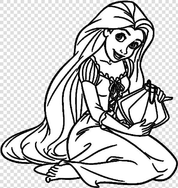 Rapunzel Para Colorir E Pintar   Disney Princess Black And White  HD Png DownloadTransparent PNG