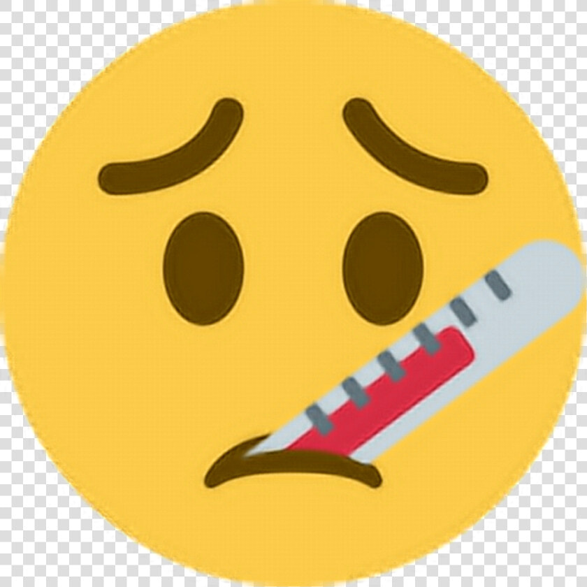 Sick Sad Frown Upset Unhappy Thermometer Emoji Emoticon   Illness Emoji  HD Png DownloadTransparent PNG