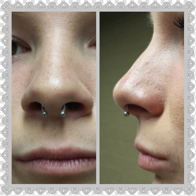 A Healed Septum Piercing I Did Several Months Ago On   Close up  HD Png DownloadTransparent PNG