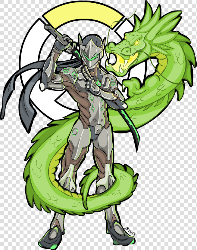 Overwroughtfan Genji San   Genji Drawing With Dragon  HD Png DownloadTransparent PNG