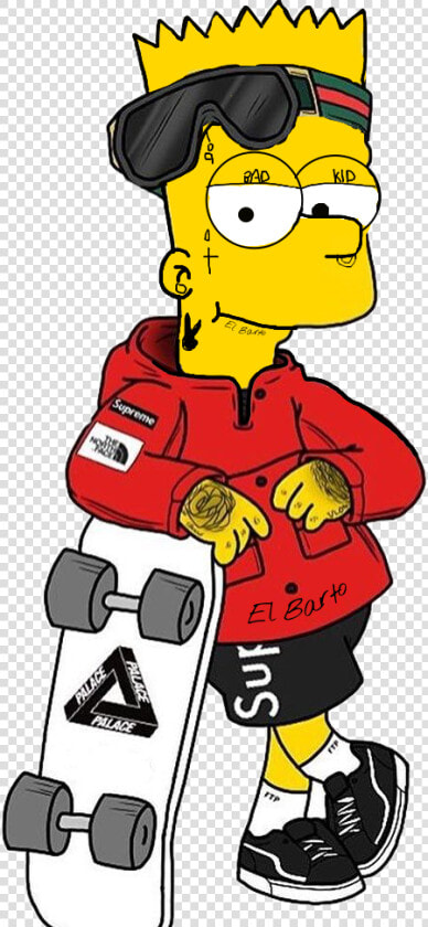  bartsimpson  bad  elbarto  badvibes  supreme  simpsonssupreme   Dibujos De Bart Simpson  HD Png DownloadTransparent PNG