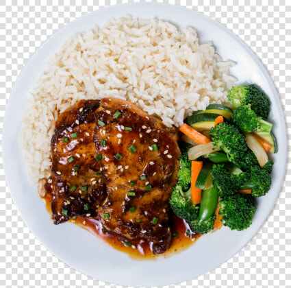 Korean style Bbq Chicken   Plate Of Food Rice Png  Transparent PngTransparent PNG