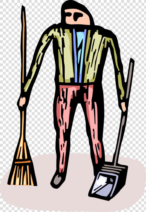 Vector Illustration Of School Janitor Custodian With  HD Png DownloadTransparent PNG