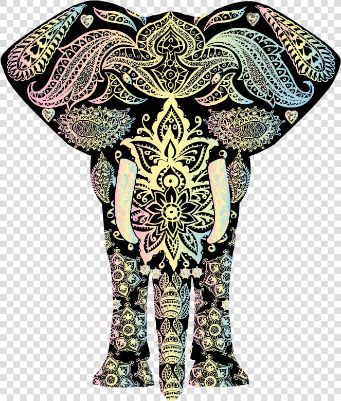 Elephants Clipart Tribal   Pattern Elephants  HD Png DownloadTransparent PNG