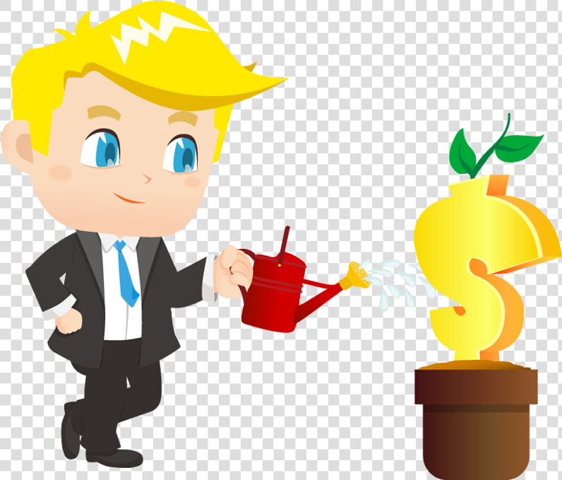 Clipart Man With Money Eyes Svg Free Business   Man Watering A Money Plant  HD Png DownloadTransparent PNG