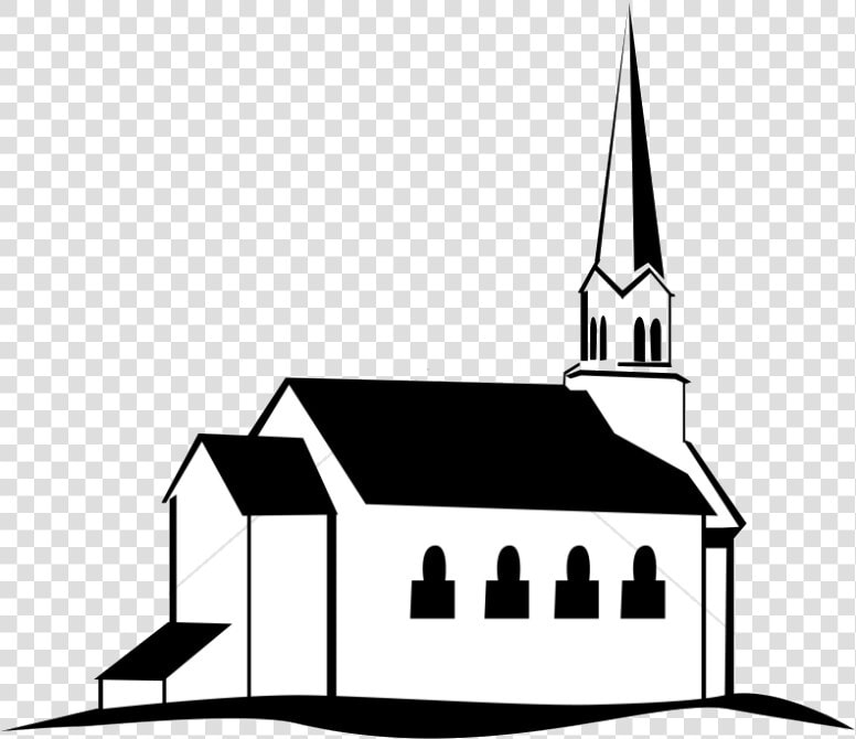 Hill Black And White Church On Clipart Transparent   Black And White Church  HD Png DownloadTransparent PNG