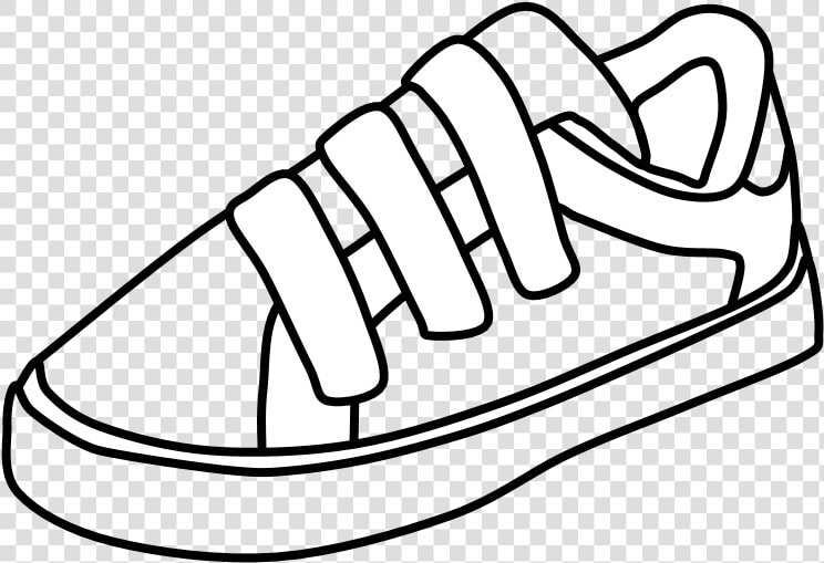 Sneakers  Velcro  Black And White  Png   Shoe Clipart Black And White  Transparent PngTransparent PNG