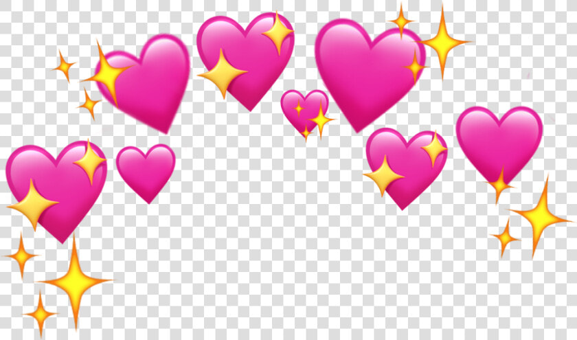  emoji  crown  pinkheart  heartcrown  aesthetic  stars   Heart  HD Png DownloadTransparent PNG