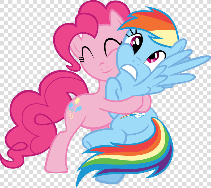 Hug Clipart Horse   My Little Pony Pinkie Pie Y Rainbow Dash  HD Png DownloadTransparent PNG