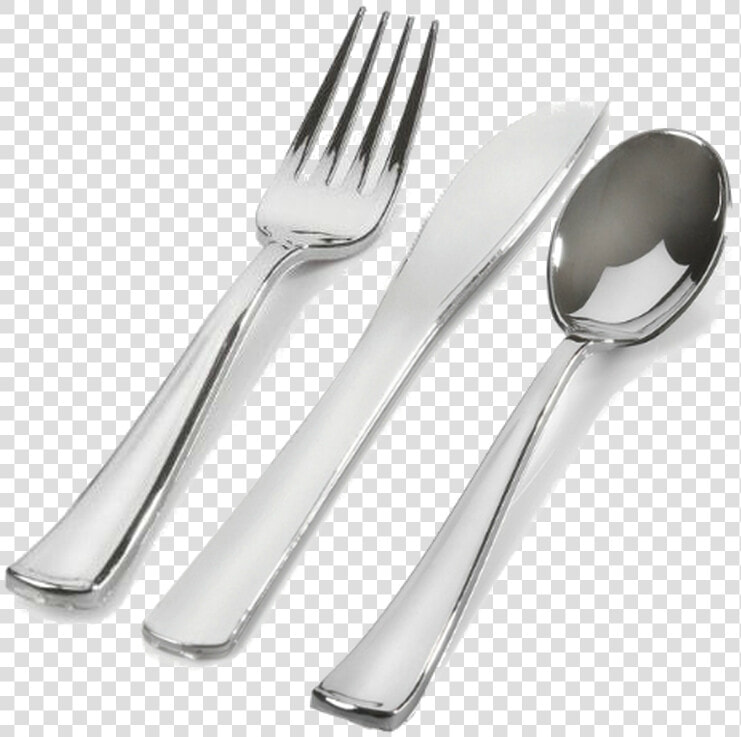 Silver Look Disposable Cutlery  HD Png DownloadTransparent PNG