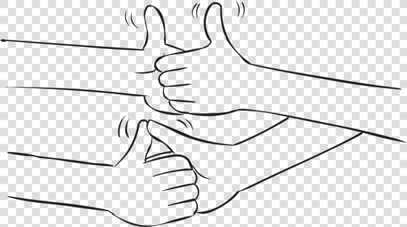 Two Sets Of Hands Gripped In A Fun Thumb Wrestling   Drawing  HD Png DownloadTransparent PNG