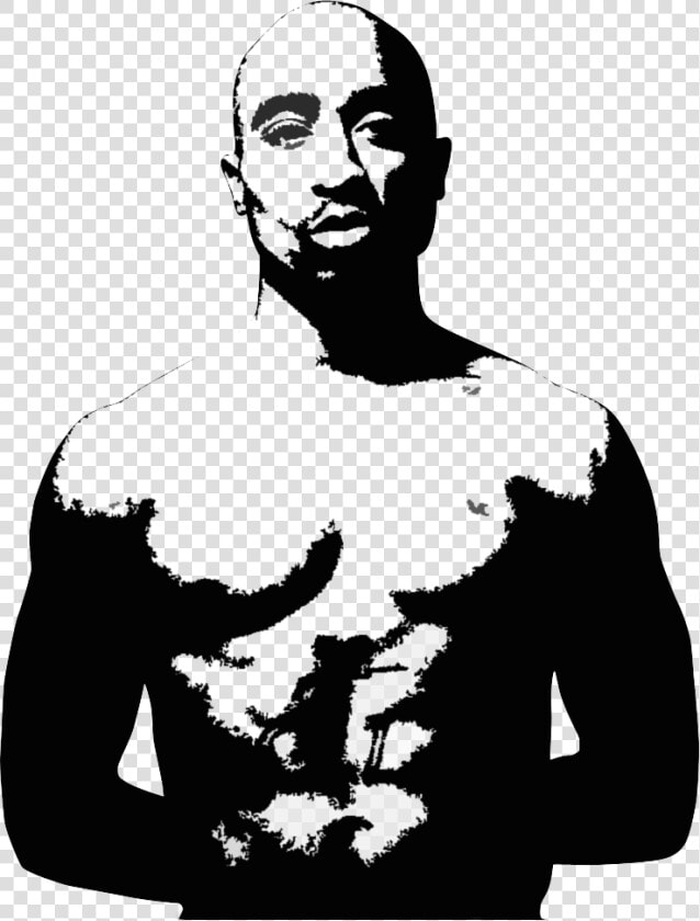 2pac Transparent Silhouette   Tupac Clipart Black And White  HD Png DownloadTransparent PNG