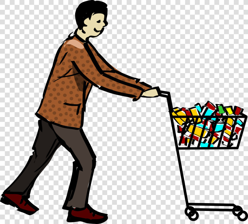 Shopping Trolley Png Man   Example Of Push Force  Transparent PngTransparent PNG