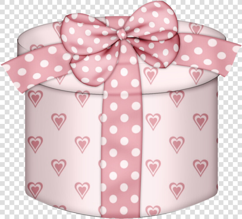 Open Christmas Present Box Png Pink Hearts Round Gift   Pink Gift Box Clip Art  Transparent PngTransparent PNG