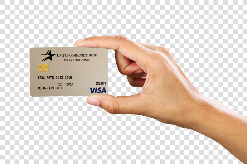 Hand Holding United Community Bank Debit Card   Atm Card In Hand  HD Png DownloadTransparent PNG