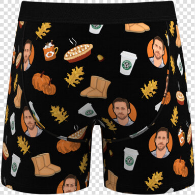 Fall Boxers With Pumpkin Spice Latte Itemprop Image   Board Short  HD Png DownloadTransparent PNG