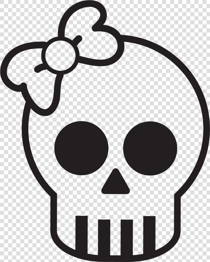 Skull Decal With Bow   Cute Skeleton Head Clipart  HD Png DownloadTransparent PNG