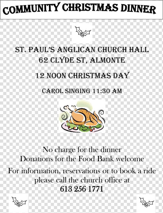 Community Christmas Dinner   Turkey Dinner Clip Art  HD Png DownloadTransparent PNG