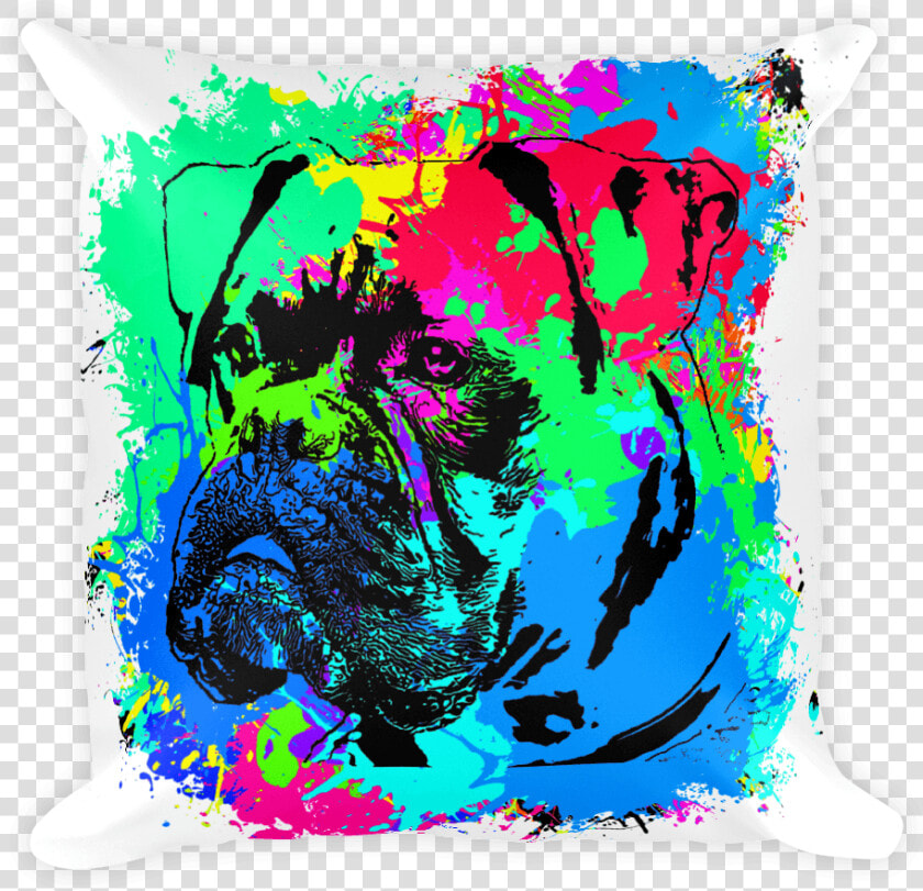 Boxer Colorful Splash Paint Decorative Pillow   Portable Network Graphics  HD Png DownloadTransparent PNG