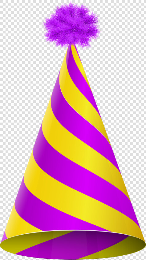 Party Hat Purple Yellow Transparent Clip Art Image   Transparent Background Party Hat Png  Png DownloadTransparent PNG