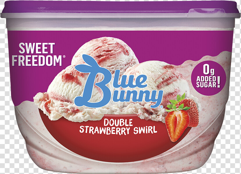 Sweet Freedom® Double Strawberry Swirl   Blue Bunny Strawberry Ice Cream  HD Png DownloadTransparent PNG