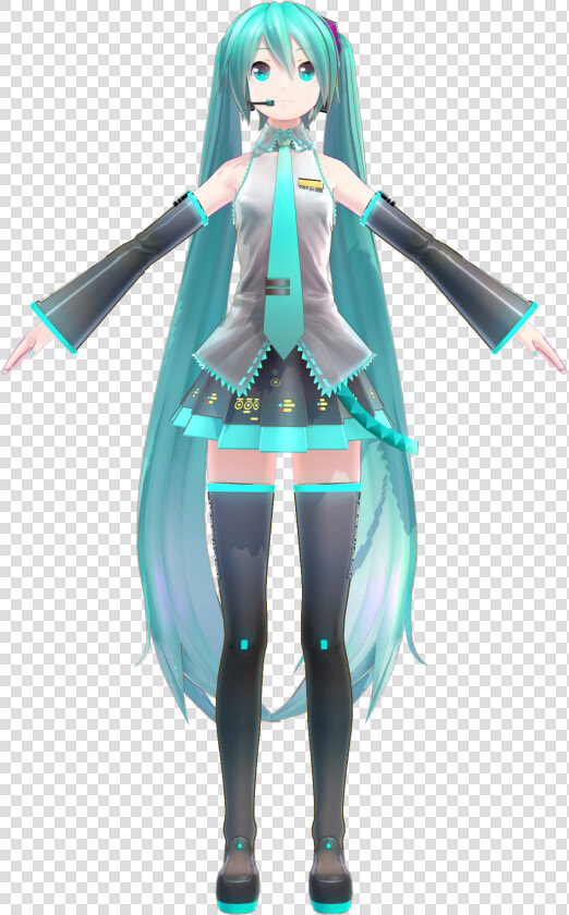 Miku Hatsune Crude Hair By Yyb   Mmd Yyb Miku Dl  HD Png DownloadTransparent PNG