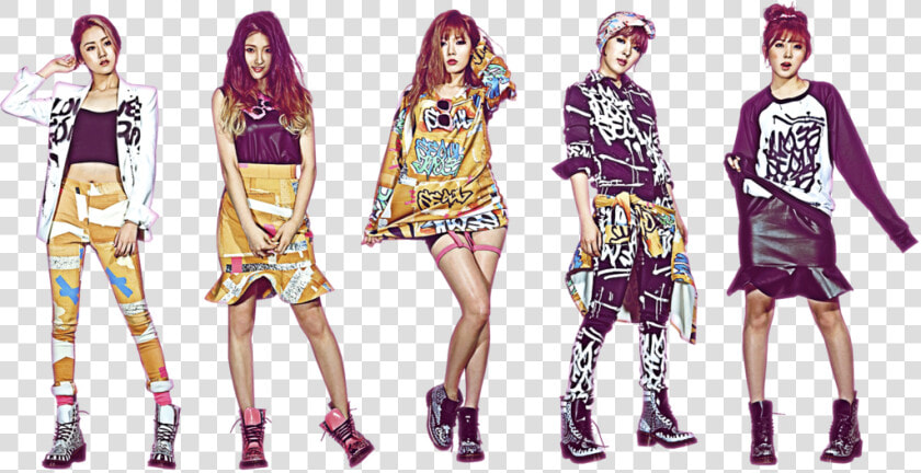 4minute Wallpaper Hd 2014 Kpop Wallpaper Collection   Fashion Illustration Of Kpop  HD Png DownloadTransparent PNG