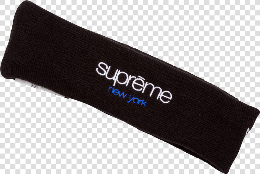 Supreme New Era Classic Logo Headband One Size Black   Label  HD Png DownloadTransparent PNG