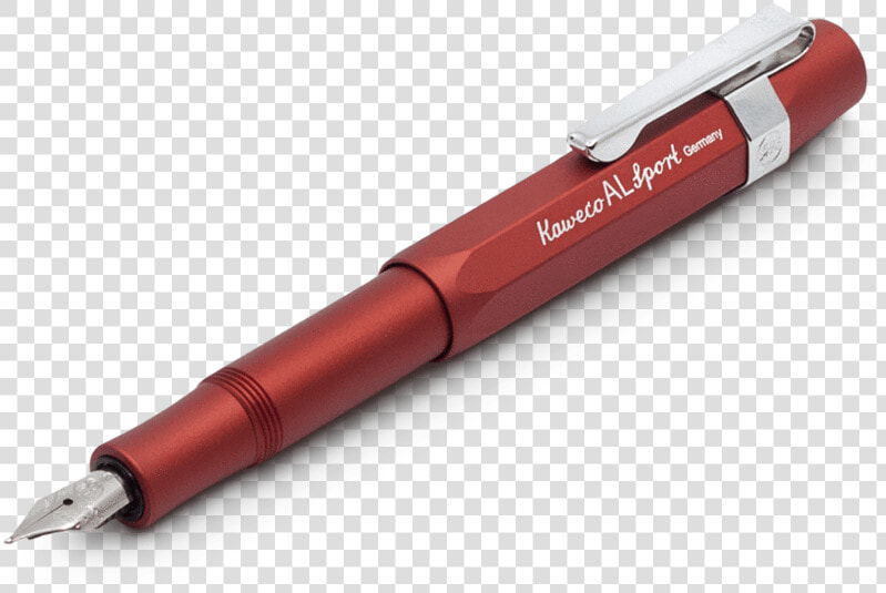 Kaweco Al Sport Fountain Pen In Deep Red   Writing  HD Png DownloadTransparent PNG