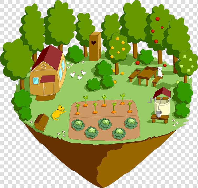 House  Vegetable Garden  Village  Garden  Cozy  Economy   Огород Пнг  HD Png DownloadTransparent PNG