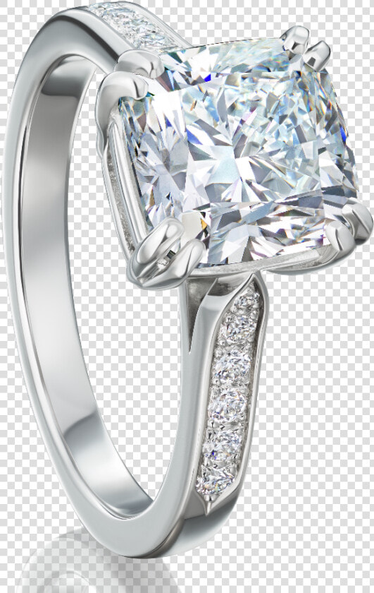 Cushion Cut Diamond Engagement Ring In Double Claw   Pre engagement Ring  HD Png DownloadTransparent PNG