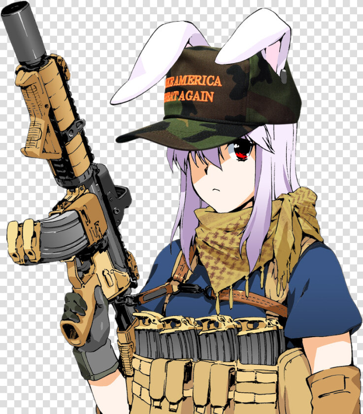 Maga Hat Tacticool Bunny G   Anime Girl With Maga Hat  HD Png DownloadTransparent PNG