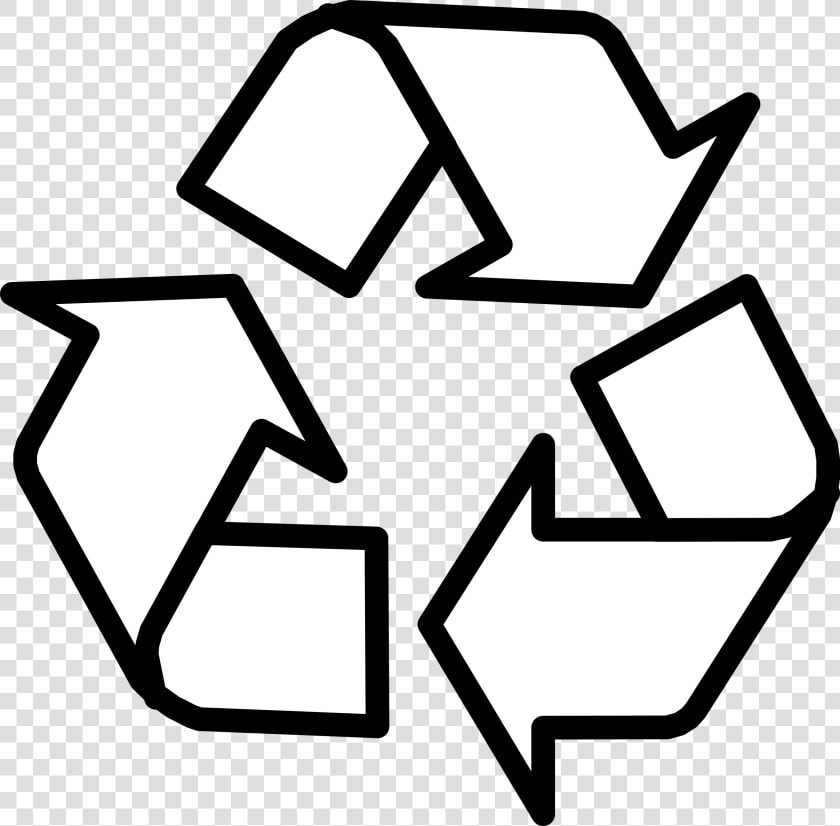 Recycling Symbol Outline Clip Art   Recycling Sign Black And White  HD Png DownloadTransparent PNG