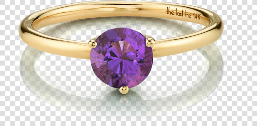 Large Solitaire Amethyst Ring   Birthstone  HD Png DownloadTransparent PNG