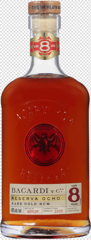 Bacardi 8 Amber Rum 750 Ml   Bacardi 8 Year  HD Png DownloadTransparent PNG