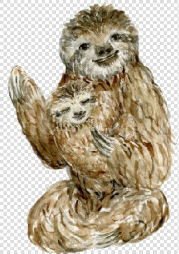  watercolor  sloth  sloths  baby  mother  father  mothersday   Punxsutawney Phil  HD Png DownloadTransparent PNG