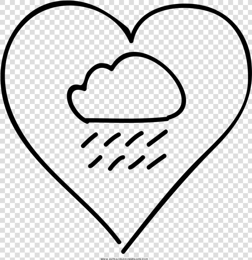 Raincloud Heart Coloring Page   Heart  HD Png DownloadTransparent PNG