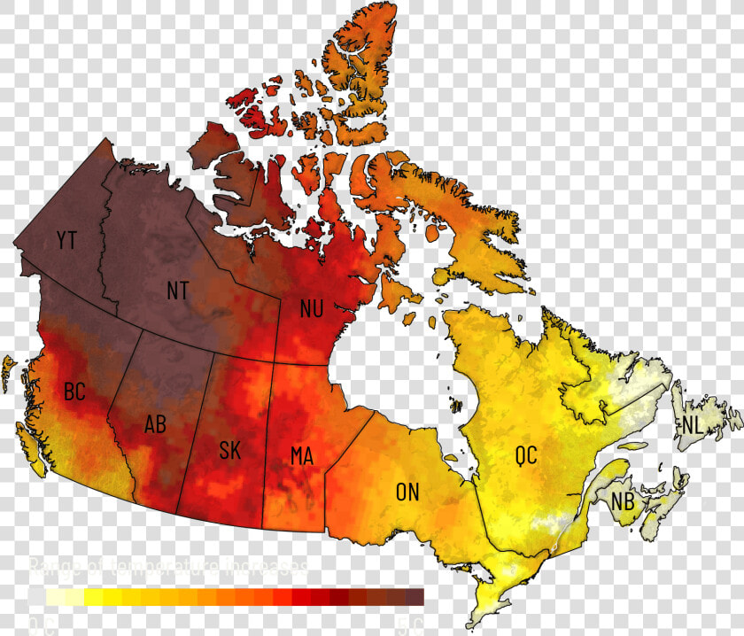 Map Showing The Increase In Mean Temperature Across   Happy Valley Goose Bay Map  HD Png DownloadTransparent PNG