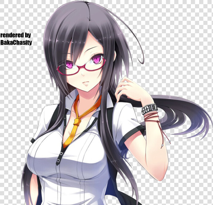 Another Random Anime Girl Render By Bakachasity On   Beautiful Anime Girl Black Hair  HD Png DownloadTransparent PNG