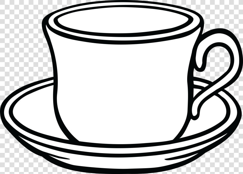 Free Clipart Of A Cup Of Coffee And Saucer   Cup And Saucer Clipart Black And White  HD Png DownloadTransparent PNG