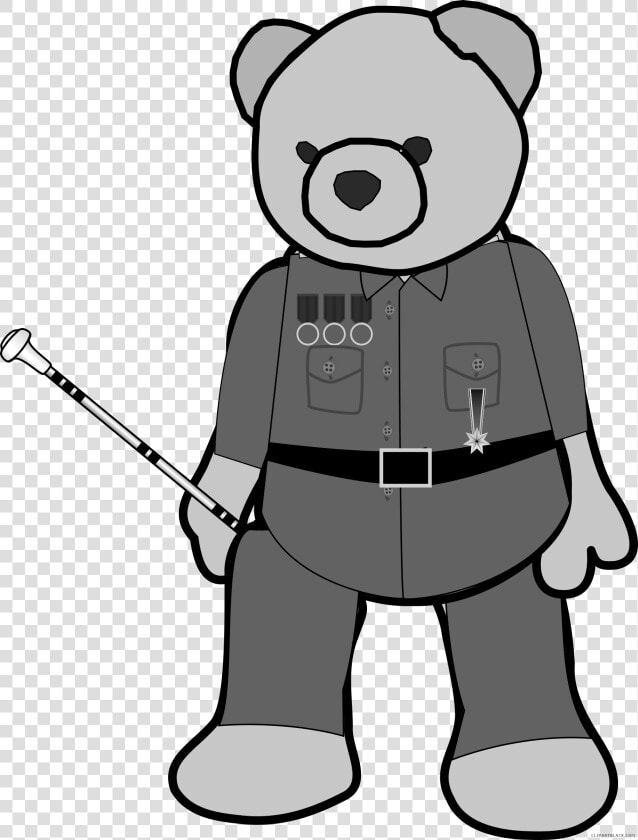 High Quality Bear Animal Free Black White Clipart Images   Osito Militar Caricatura  HD Png DownloadTransparent PNG