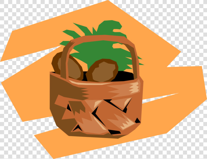 Vector Illustration Of Wicker Basket Of Garden Vegetables   Illustration  HD Png DownloadTransparent PNG